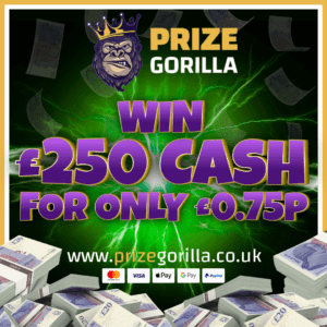PRIZE GORILLA WIN £250 CASH BEST COMPETITION WEBSITE BELFAST NORTHERN IRELAND UK 2025
