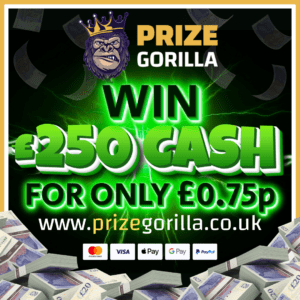 PRIZE GORILLA WIN £250 CASH BEST COMPETITION WEBSITE BELFAST NORTHERN IRELAND UK 2025-5