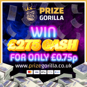 PRIZE GORILLA WIN £275 CASH BEST COMPETITION WEBSITE BELFAST NORTHERN IRELAND UK 2025