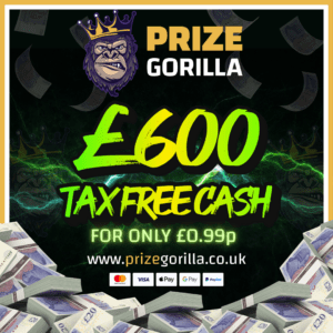 PRIZE GORILLA WIN £600 CASH BEST PRIZE COMPETITIONS WEBSITE NORTHERN IRELAND BELFAST UK 2025