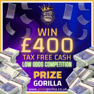 PRIZE GORILLA - WIN £400 CASH BEST COMPETITION PRIZE WEBSITE BELFAST NORTHERN IRELAND UK 2025