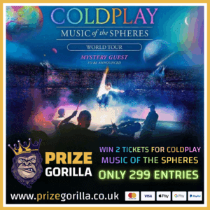 PRIZE GORILLA - WIN COLDPLAY TICKETS BEST COMPETITION WEBSITE BELFAST NORTHERN IRELAND UK 2025