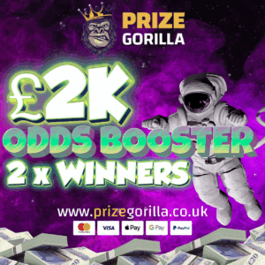PRIZE GORILLA ODDS BOOSTER BEST PRIZE COMPETITION WEBSITE BELFAST UK IRELAND 2025 INSTANT WIN -3