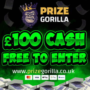 PRIZE GORILLA WIN £100 CASH FREE BEST COMPETITION WEBSITE BELFAST NORTHERN IRELAND UK 2025 INSTANT WIN LOW ODDS