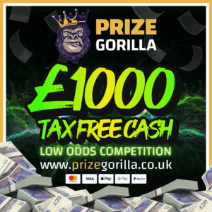 Prize Gorilla - £1K Tax Free Cash - Low odds