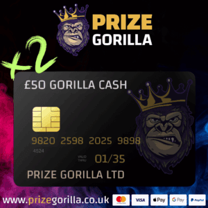Prize Gorilla cash site credit best competition prize website Northern Ireland Belfast UK 2025