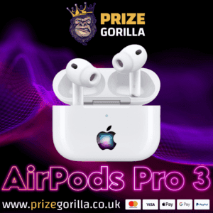 Prize Gorilla win Apple AirPods Pro 3 third 3rd generation technology competition website Belfast Northern Ireland United Kingdom 2025