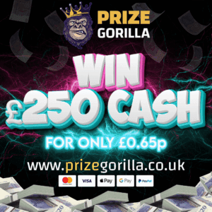 PRIZE GORILLA WIN £250 CASH BEST COMPETITION WEBSITE BELFAST NORTHERN IRELAND UK 2025