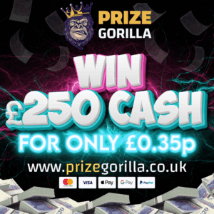 PRIZE GORILLA WIN £250 CASH BEST COMPETITION WEBSITE BELFAST NORTHERN IRELAND UK 2025