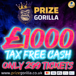 PRIZE GORILLA £1000 LOW ODDS COMPETITION NORTHERN IRELAND UK 2025