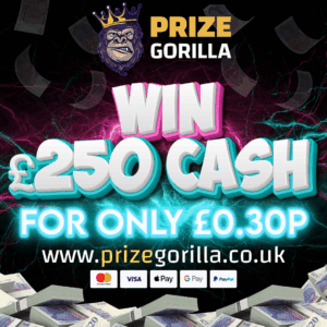 PRIZE GORILLA WIN £250 CASH BEST COMPETITION WEBSITE BELFAST NORTHERN IRELAND UK 2025-10