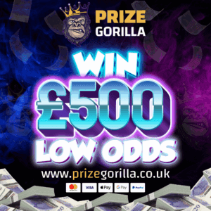 PRIZE GORILLA WIN £500 CASH BEST COMPETITION WEBSITE BELFAST NORTHERN IRELAND UK 2025 2026 INSTANT WIN