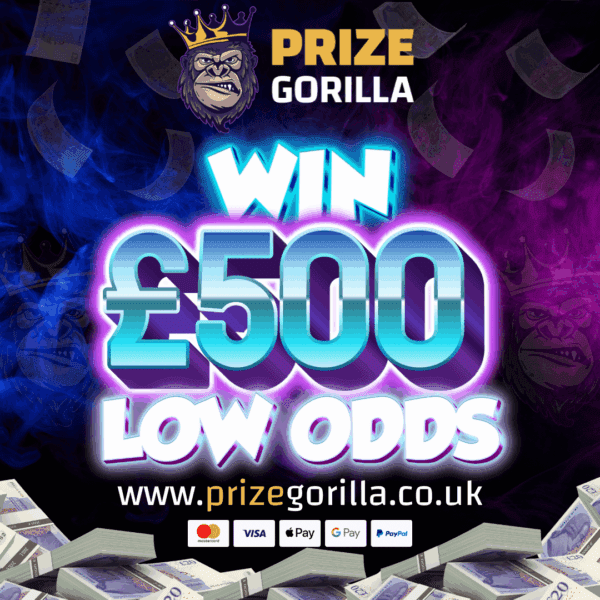 PRIZE GORILLA WIN £500 CASH BEST COMPETITION WEBSITE BELFAST NORTHERN IRELAND UK 2025 2026 INSTANT WIN