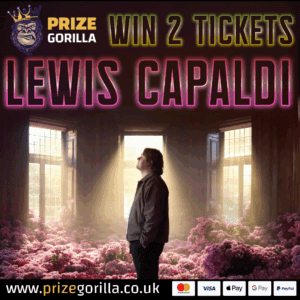 Prize Gorilla win Lewis Capaldi Tickets Belfast Boucher Playing fields best competition prize website Northern Ireland Belfast UK 2025